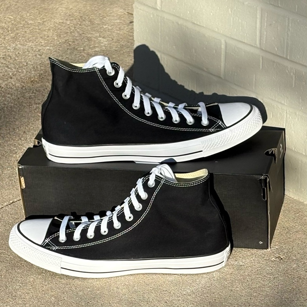 Converse Chuck Taylor All Star Canvas Unisex High Top Black Unisex M-15 W-17 - Picture 4 of 11